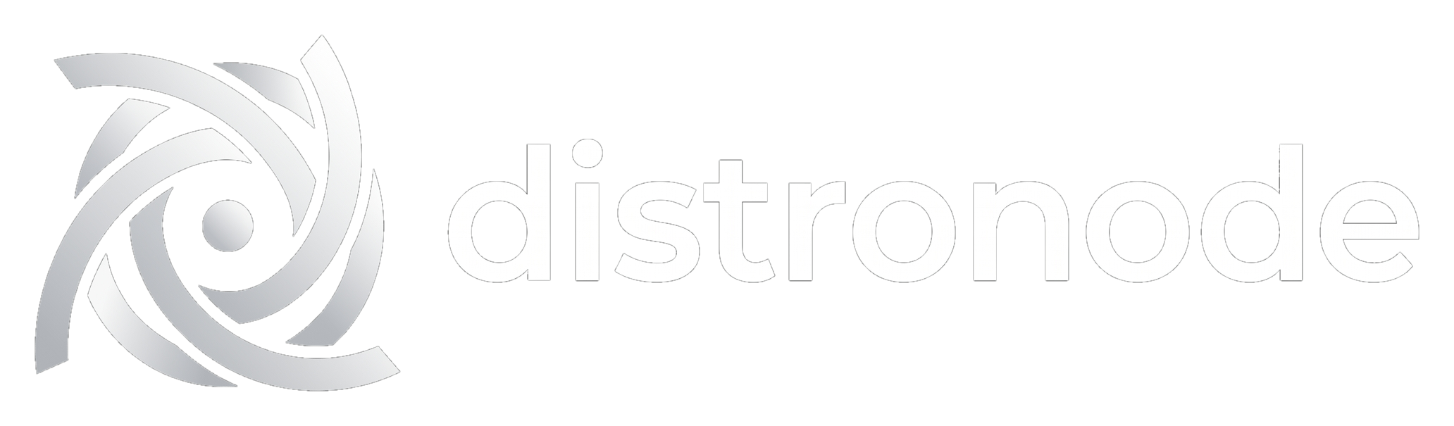 Le logo de Distronode en blanc