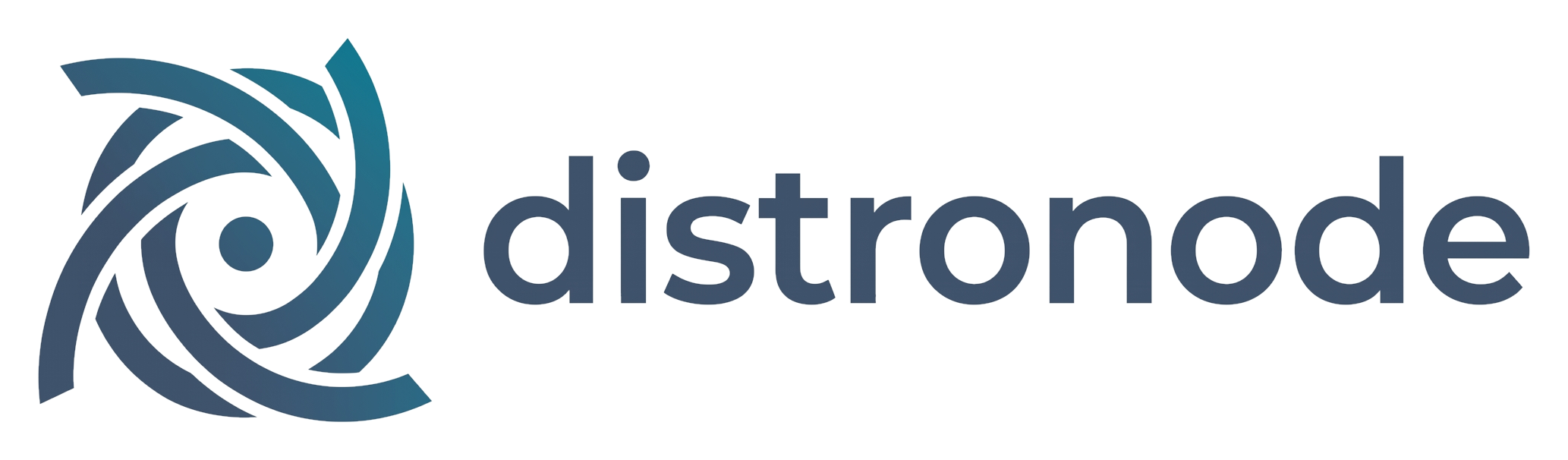 Le logo de Distronode en couleur, sur fond blanc